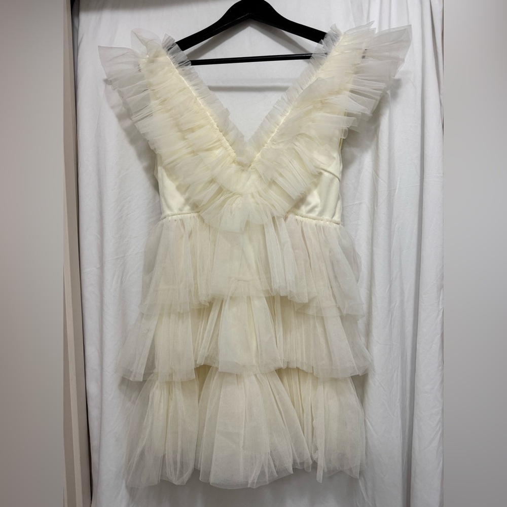 Off white ruffle dress